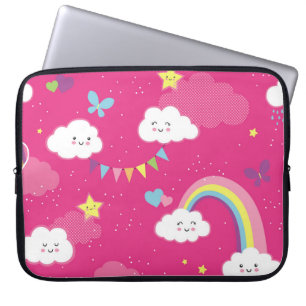Snygg Rosa Rainbow Himlar som upprepar mönster. En Laptop Fodral