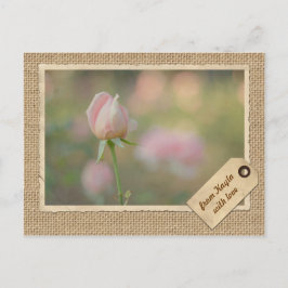 Snygg Rosa Ro Bud Vintage Papprare Ram Vykort