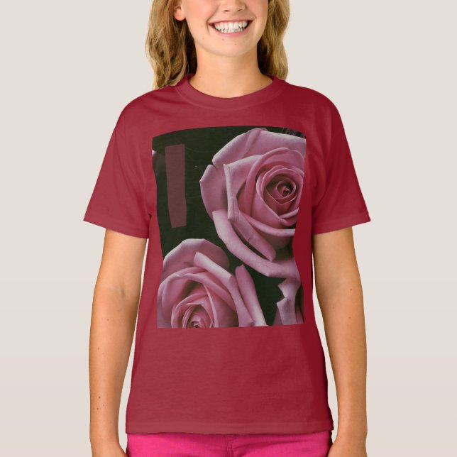 Snygg Rosa-Ro Girls T-shirt (Framsida)
