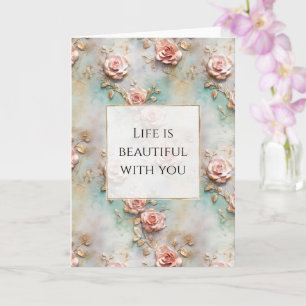 Snygg Rosa Romantic Ro Kort