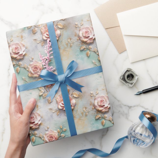 Snygg  Rosa Romantic Ro Presentpapper (Gifting)