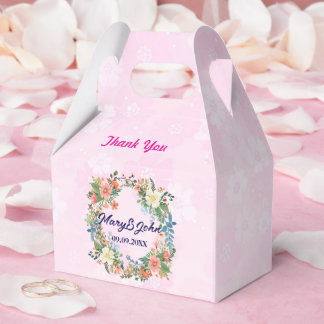 Snygg rosa-romantik bröllop presentaskar