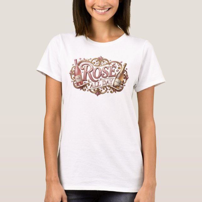 Snygg Rosa ROS ALL DAY T-shirt (Framsida)