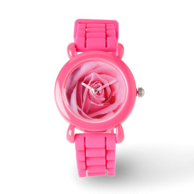 Snygg Rosa ros Armbandsur (Framsida)