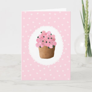 Snygg Rosa ros Flowers Glad Alla hjärtans dag Kort