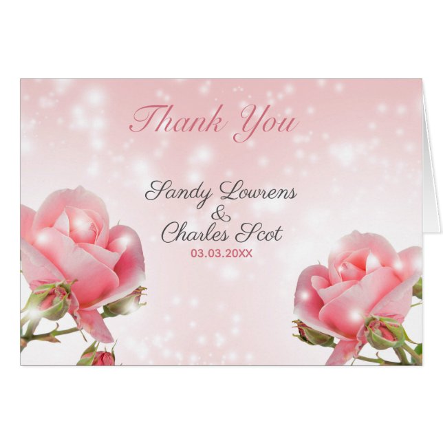 Snygg Rosa ros Hälsningskort (Framsidan Horizontal)