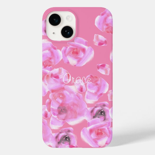 Snygg Rosa ros iphone case (Baksida)