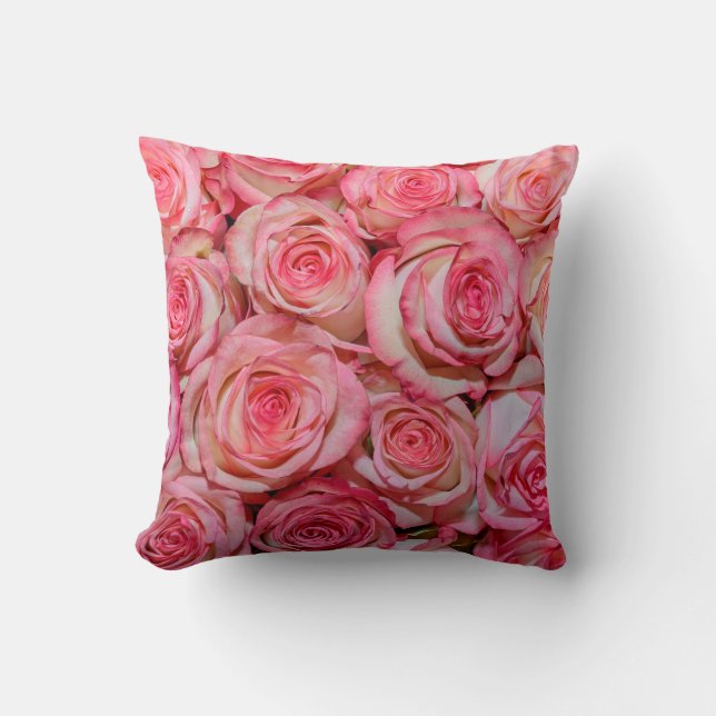 Snygg rosa ros kudde (Framsida)
