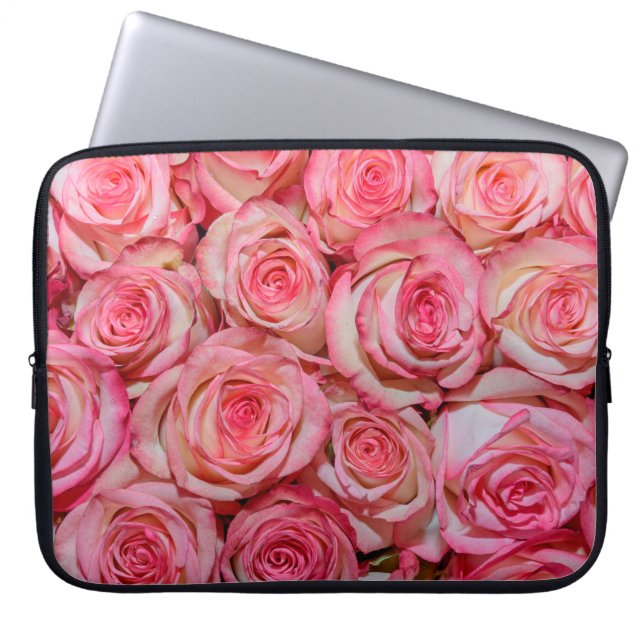 Snygg rosa ros laptop fodral (Framsidan)