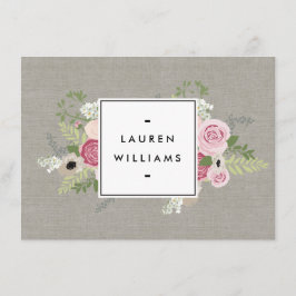 Snygg Rosa ros på Linen Gift Certificate