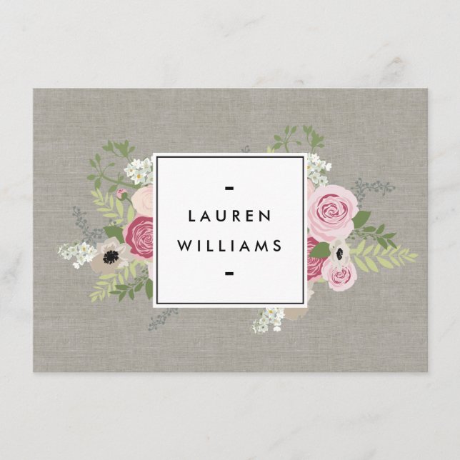 Snygg Rosa ros på Linen Gift Certificate (Framsida)