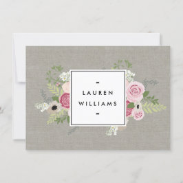 Snygg Rosa ros på Linen Gift Certificate