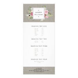 Snygg Rosa ros på Linen Modern Elegance Reklamkort