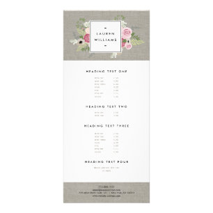 Snygg Rosa ros på Linen Modern Elegance Reklamkort