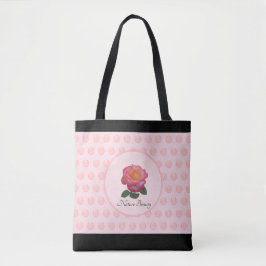 Snygg Rosa ros & Polka dots Tygkasse