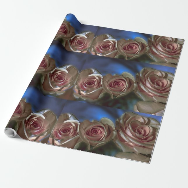 Snygg Rosa ros Presentpapper (Utrullad)