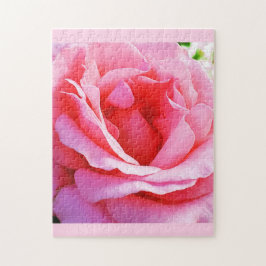 Snygg rosa ros Puzzle Pussel