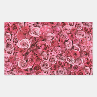 Snygg Rosa ros Rektangulärt Klistermärke