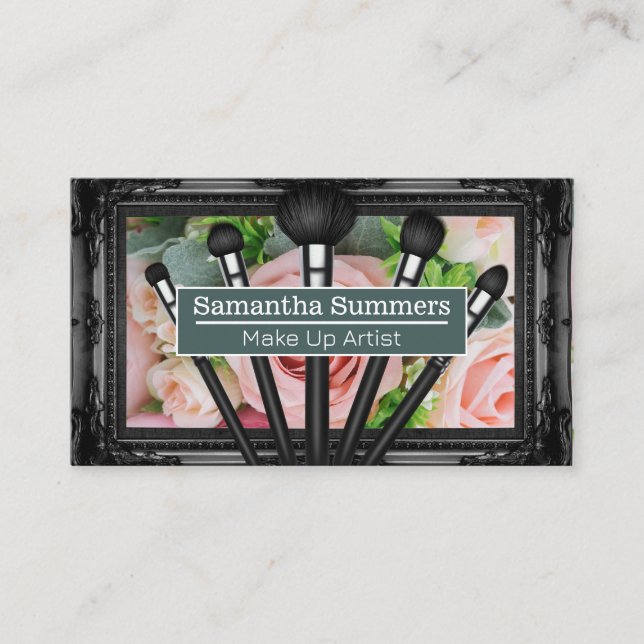 Snygg Rosa ros | Skapa penslar Visitkort (Framsida)