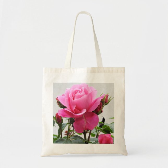 Snygg Rosa ros Tygkasse (Framsidan)