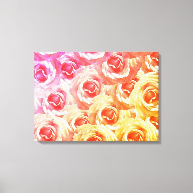 Snygg Rosa ros Wall Art Canvastryck (Framsida)