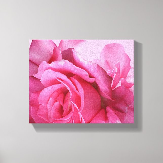 Snygg rosa rosblomma modern stilren blomster  canvastryck (Framsida)