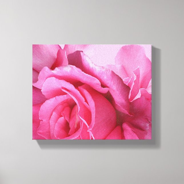 Snygg rosa rosblomma modern stilren blomster  canvastryck (Framsida)