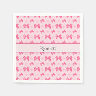Snygg Rosa Satin Bows Pappersservett