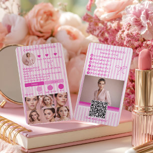 Snygg rosa smink skönhet Sociala medier Influencer Visitkort