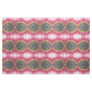 Snygg Rosa Solros Blommigt Patterned Fabric Tyg