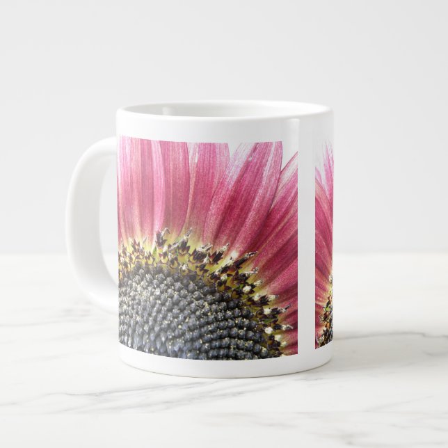 Snygg Rosa Solros Mugg Jumbo Mugg (Framsida vänster)