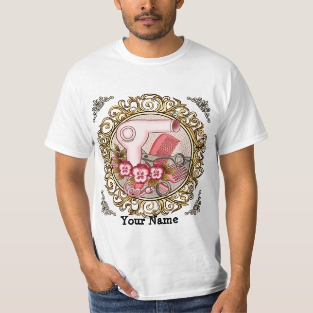 Snygg Rosa Stilla Skönhetssköterska T-Shirt (Framsida)