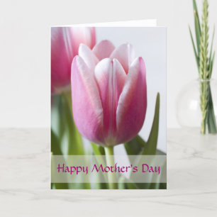 Snygg Rosa Tulip, Lycklig Mors dag Kort