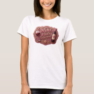 Snygg Rosa VIN FIXAR ALLT Konstnärligt Motiv T Shirt