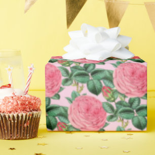 Snygg Rosa Vintage Ro Decoupage eller Gift Presentpapper
