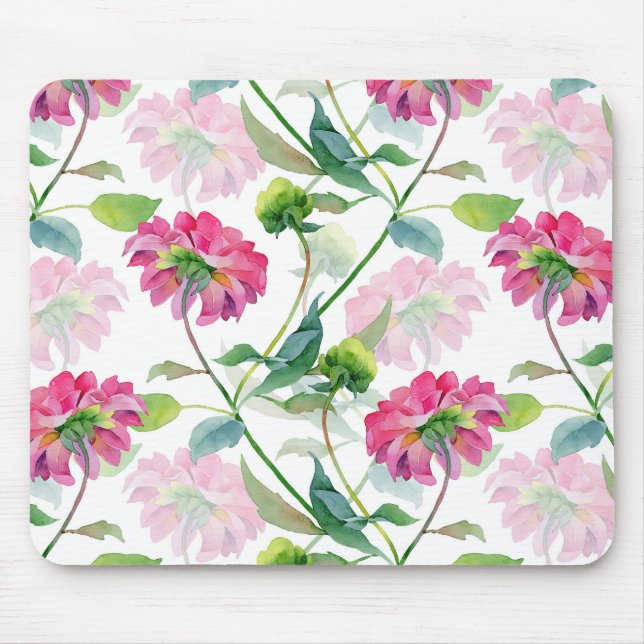 Snygg Rosa Watercolor Flowers Illustration Musmatta (Framsidan)