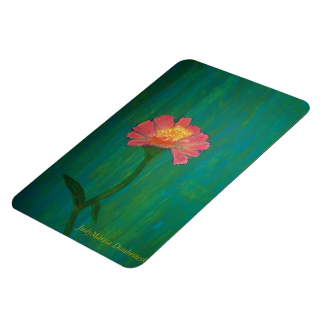 Snygg Rosa Zinnia Magnet (Vänstra Sidan)