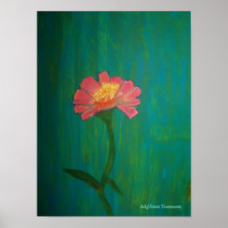 Snygg Rosa Zinnia Poster