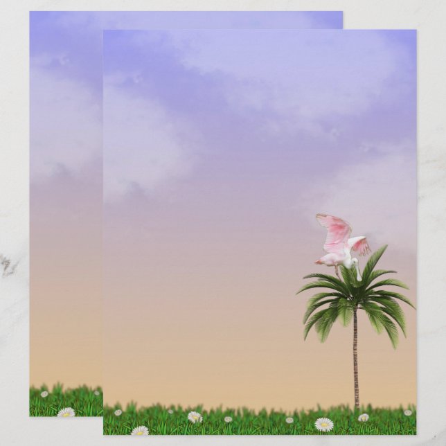 Snygg Roseate Spoonbill Stationery (Fram/baksida)