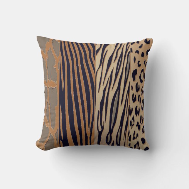 Snygg Rustik Djurlig Tryckt Zebra Randig Kudde (Framsida)