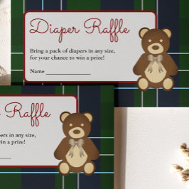 Snygg Rutat Teddybjörn Blöja Lotteri Babykalas Tilläggskort