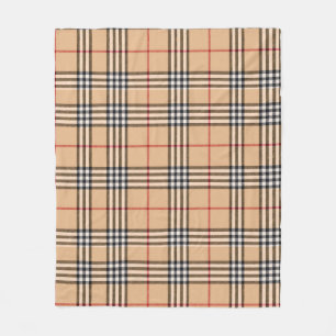 Snygg Rutig Varm Tan Bas Vit Svart Brun Tartan Fleecefilt