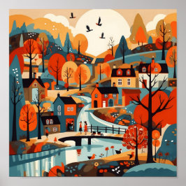 Snygg Scandi Village Art Poster