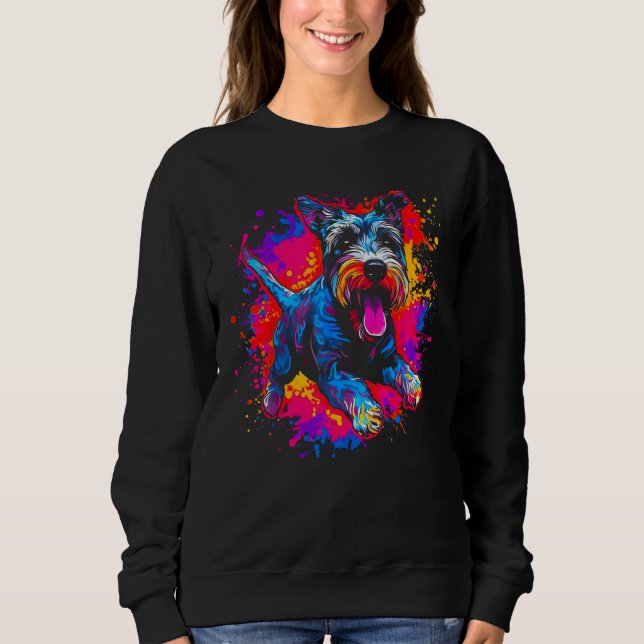 Snygg Schnauzer hund T Shirt (Framsida)