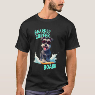 Snygg Schnauzer Surfande Hund T Shirt