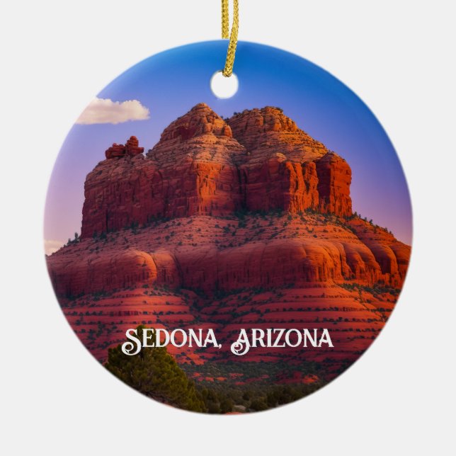 Snygg Sedona Arizona Red Sten Ligcape Art Julgransprydnad Keramik (Framsidan)