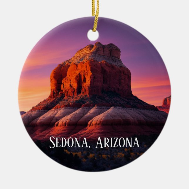 Snygg Sedona Arizona Red Sten Ligcape Art Julgransprydnad Keramik (Framsidan)
