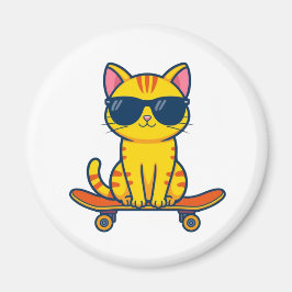 Snygg seriefigur på skateboard med solglasögon för magnet