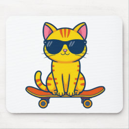 Snygg seriefigur på skateboard med solglasögon för musmatta