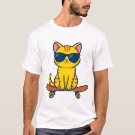 Snygg seriefigur på skateboard med solglasögon för t shirt